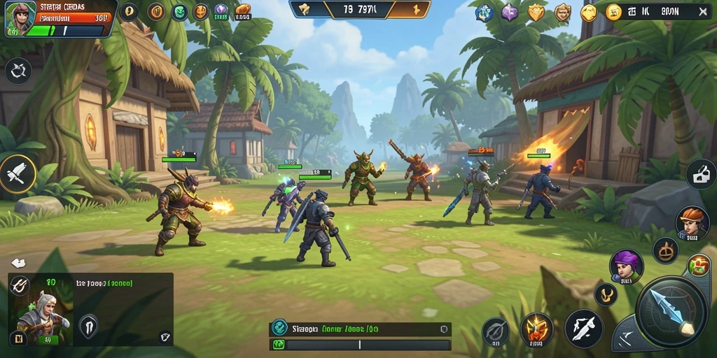 Tampilan menarik dari gameplay strategis di 797K.