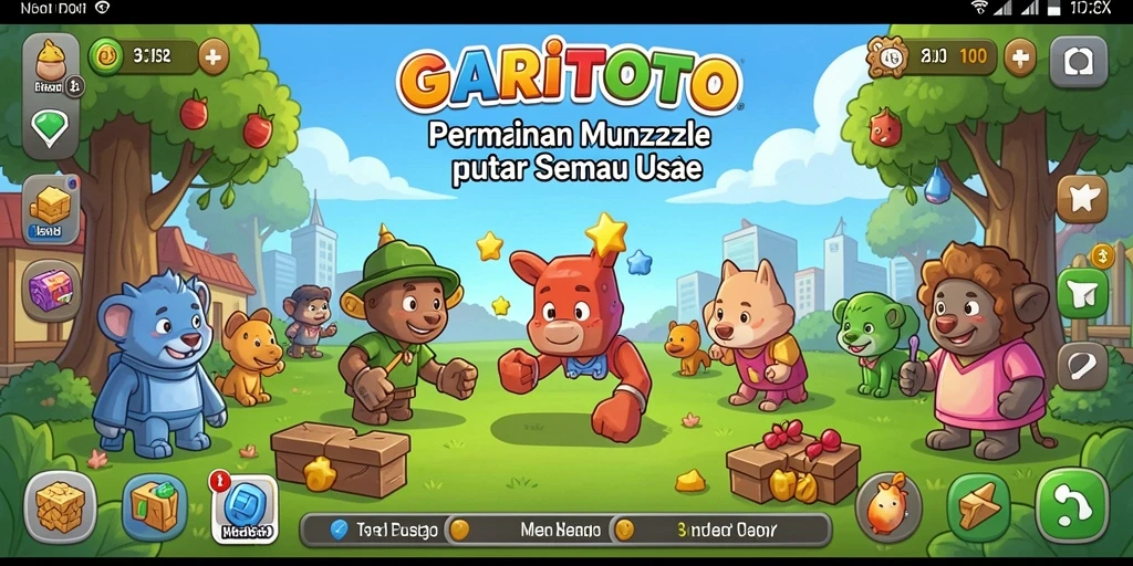 Gameplay GARITOTO dengan tantangan puzzle yang menarik dan warna-warni.