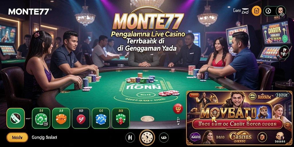 Gameplay seru MONTE77 dengan dealer langsung yang interaktif.