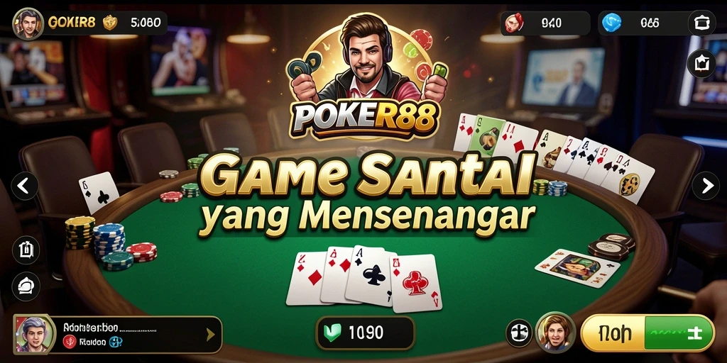 Screenshot utama POKER88 menunjukkan suasana seru saat bermain.