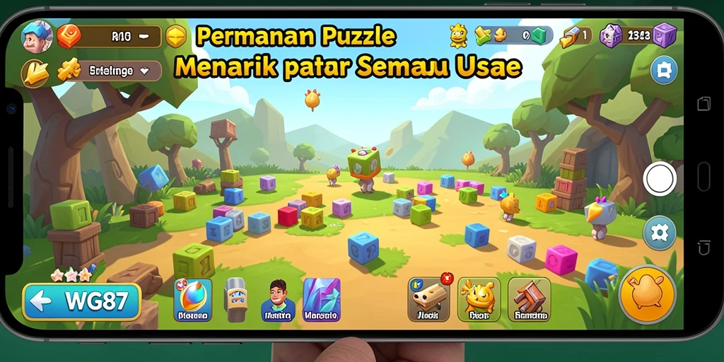 Tangkap layar gameplay WG87 yang menampilkan tantangan puzzle seru.