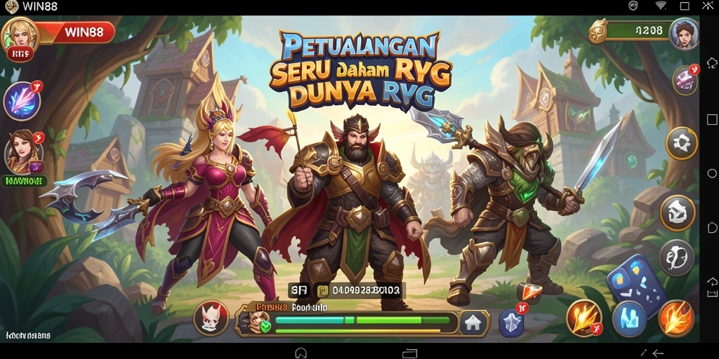 Screenshot memperlihatkan aksi pertarungan intens dalam permainan RPG WIN88.