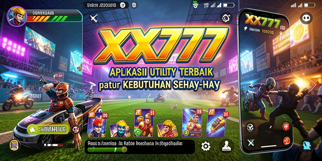 Tampilan utama aplikasi XXX777 yang menampilkan berbagai fitur utility.